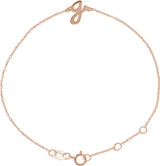 14K Gold Initial G Script Bracelet - Rose Gold
