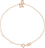 14K Gold Initial D Script Bracelet - Rose Gold