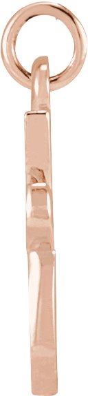 14K Gold Initial Q Petite Necklace or Pendant - Rose Gold - view 6