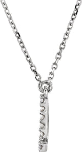 14K Gold Round Natural Diamond Initial Necklace – up to 0.08 CTW - White Gold - view 4