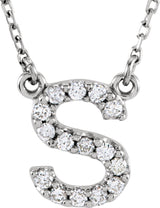 14K Gold Round Natural Diamond Initial Necklace – up to 0.08 CTW - Rose Gold - view 8