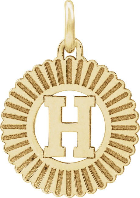10K Gold Initial H Pendant - Yellow Gold