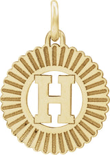 14K Gold Initial H Pendant - Yellow Gold