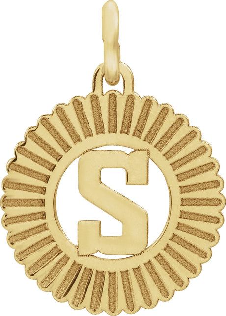 10K Gold Initial S Pendant - Yellow Gold