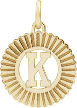 10K Gold Initial K Pendant - Yellow Gold