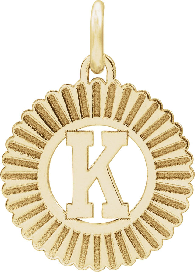 10K Gold Initial K Pendant - Yellow Gold