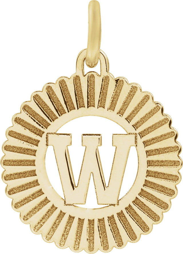10K Gold Initial W Pendant - Yellow Gold