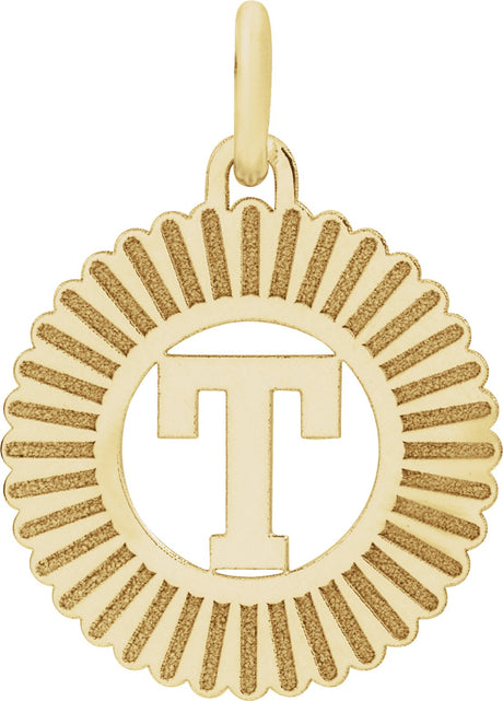 10K Gold Initial T Pendant - Yellow Gold
