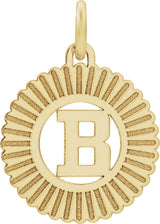 10K Gold Initial B Pendant - Yellow Gold