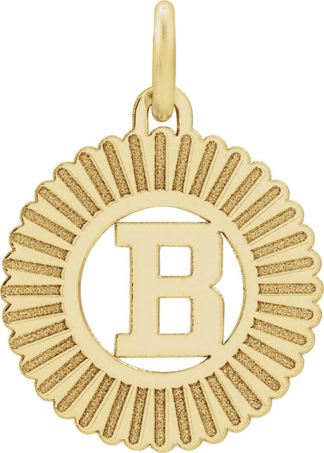 10K Gold Initial B Pendant - Yellow Gold