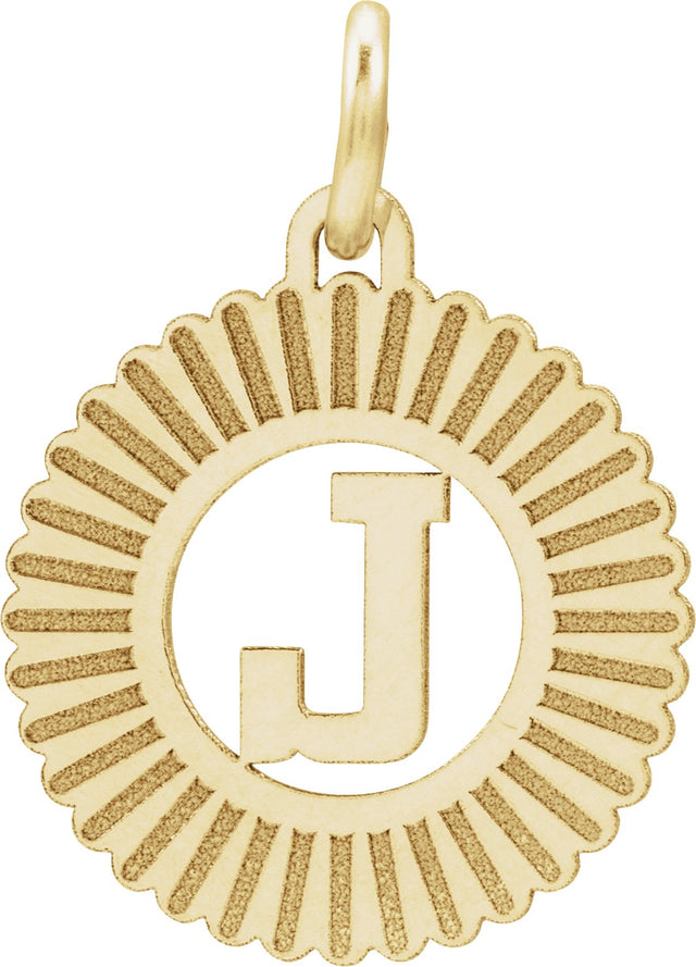 10K Gold Initial J Pendant - Yellow Gold