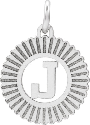 10K Gold Initial J Pendant - White Gold