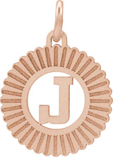 14K Gold Initial J Pendant - Rose Gold