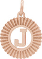 14K Gold Initial J Pendant - Rose Gold