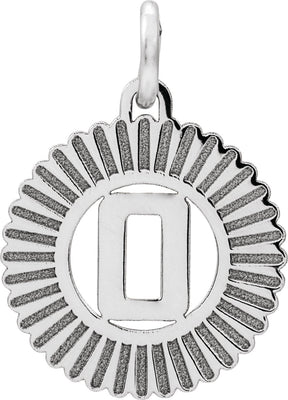 10K Gold Initial O Pendant - White Gold