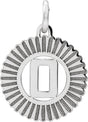 10K Gold Initial O Pendant - White Gold