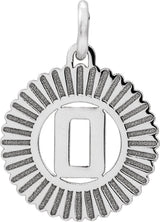 14K Gold Initial O Pendant - White Gold