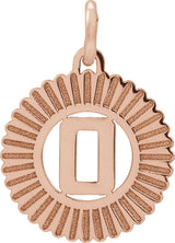 14K Gold Initial O Pendant - Rose Gold