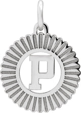 10K Gold Initial Pendant - White Gold