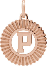 14K Gold Initial Pendant - Rose Gold