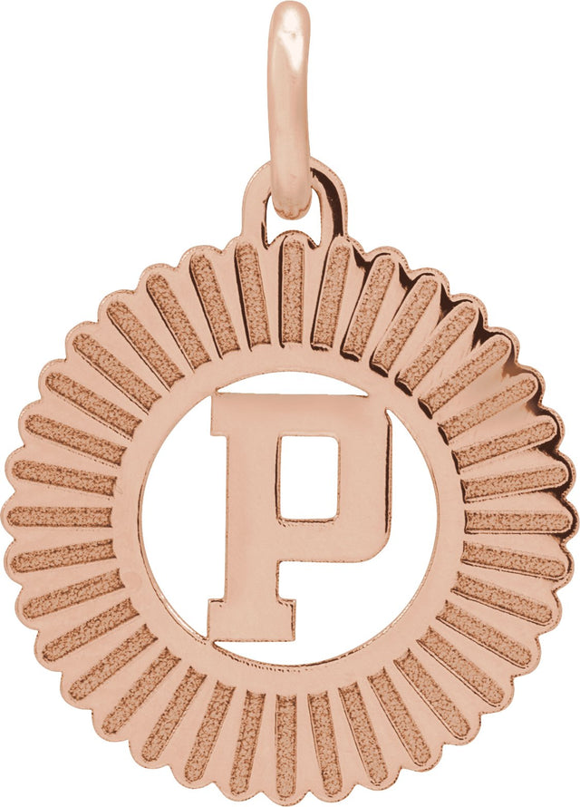 14K Gold Initial Pendant - Rose Gold
