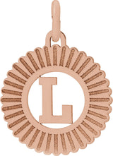 14K Gold Initial L Pendant - Rose Gold