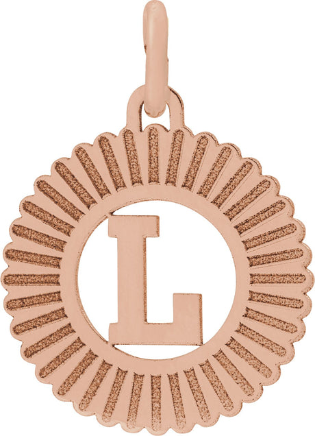 14K Gold Initial L Pendant - Rose Gold