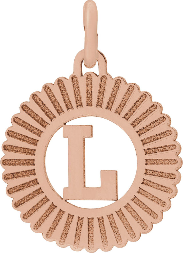 14K Gold Initial L Pendant - Rose Gold