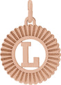 14K Gold Initial L Pendant - Rose Gold