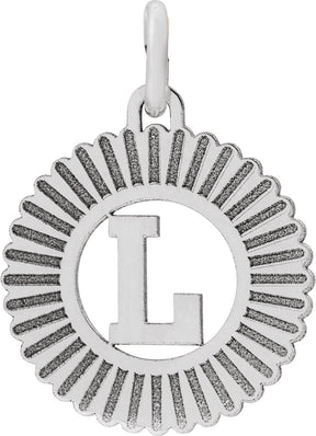 10K Gold Initial L Pendant - White Gold