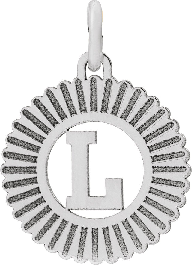 10K Gold Initial L Pendant - White Gold