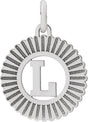 10K Gold Initial L Pendant - White Gold