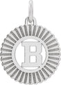 10K Gold Initial B Pendant - White Gold