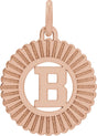 14K Gold Initial B Pendant - Rose Gold