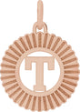 14K Gold Initial T Pendant - Rose Gold