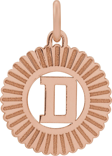 14K Gold Initial D Pendant - Rose Gold
