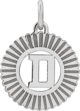 10K Gold Initial D Pendant - White Gold