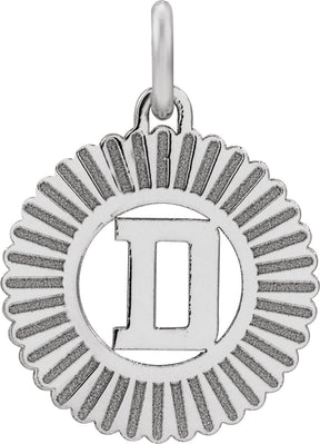 10K Gold Initial D Pendant - White Gold