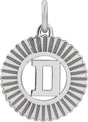 10K Gold Initial D Pendant - White Gold
