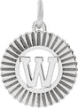 10K Gold Initial W Pendant - White Gold