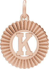 14K Gold Initial K Pendant - Rose Gold
