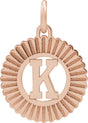 14K Gold Initial K Pendant - Rose Gold