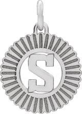 14K Gold Initial S Pendant - White Gold