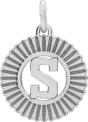 10K Gold Initial S Pendant - White Gold