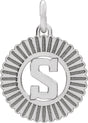 10K Gold Initial S Pendant - White Gold