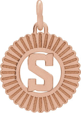 14K Gold Initial S Pendant - Rose Gold
