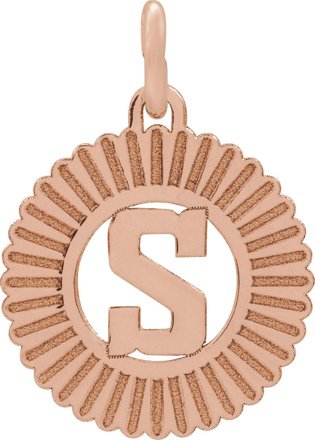 14K Gold Initial S Pendant - Rose Gold
