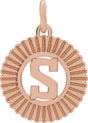 14K Gold Initial S Pendant - Rose Gold