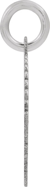 10K Gold Initial H Pendant - White Gold - view 3