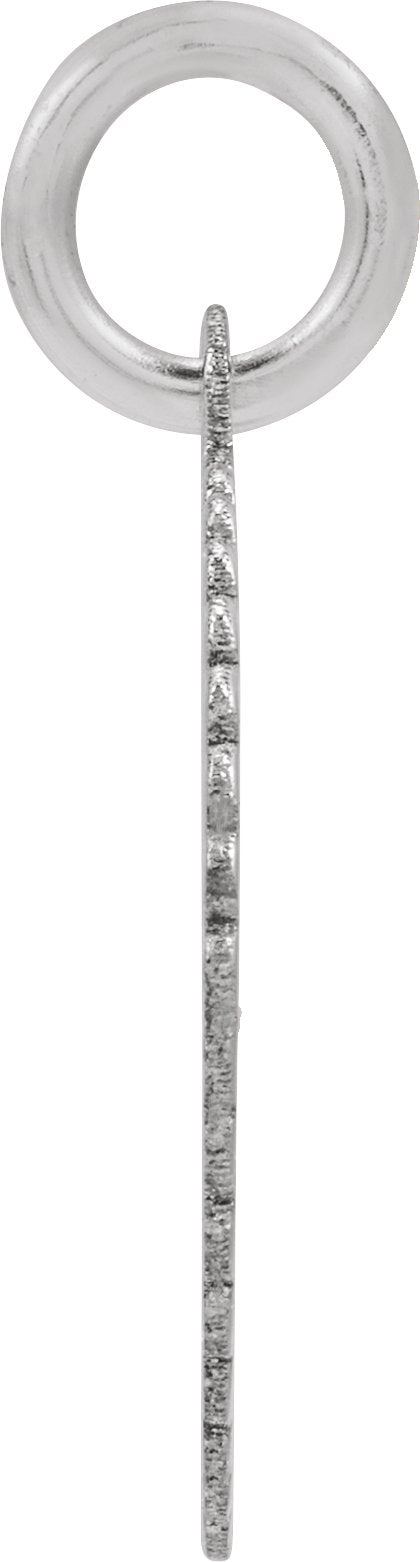 10K Gold Initial V Pendant - White Gold - view 3